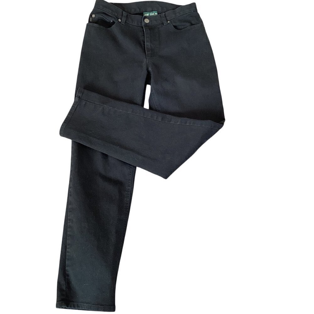 Ralph Lauren Jeans Co. Women's Sz 8 Black Straight Leg Mid-Rise Jeans #279R
